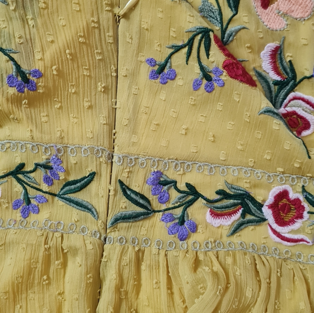 Size- S, ZARA Embroidered mesh jumpsuit dress. - Picture 8 of 10